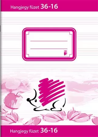 Füzet, tűzött, A5, hangjegy, 16 lap, ICO "Süni", "36-16"