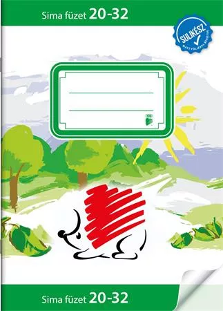 Füzet, tűzött, A5, sima, 32 lap, ICO "Süni Sulikész", "20-32"