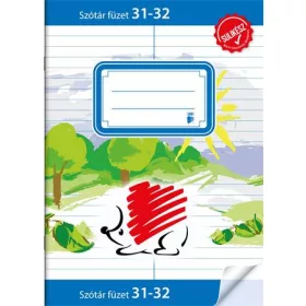   Füzet, tűzött, A5, szótár, 32 lap, ICO "Süni Sulikész", "31-32"