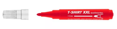 Textilmarker, 1-3 mm, kúpos, ICO "XXL T-Shirt", piros