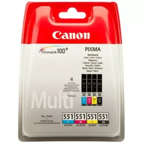   CLI-551KIT Tintapatron multipack Pixma iP7250, MG5450 nyomtatókhoz, CANON, b+c+m+y, 4*7ml