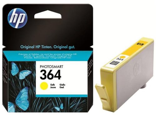 CB320EE Tintapatron Photosmart C5380, C6380, D5460 nyomtatókhoz, HP 364, sárga, 300 oldal