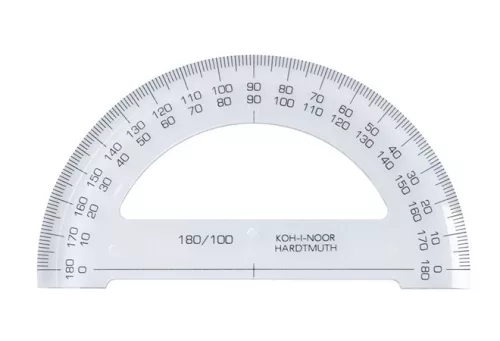 Szögmérő, műanyag, 180 °-os, KOH-I-NOOR