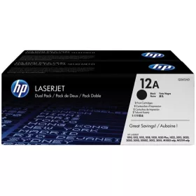   Q2612AD Lézertoner LaserJet 1010, 1015, 1018 nyomtatókhoz, HP 12A, fekete, 2*2k