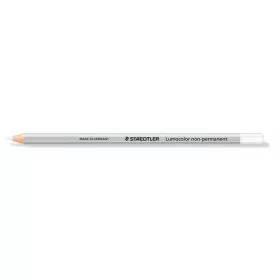 Jelölőceruza, hatszögletű, mindenre író, lemosható (omnichrom), STAEDTLER "Lumocolor 108", fehér