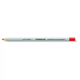 Jelölőceruza, hatszögletű, mindenre író, lemosható (omnichrom), STAEDTLER "Lumocolor 108", piros