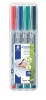 Alkoholmentes marker készlet, OHP, 0,6 mm, STAEDTLER "Lumocolor® 316 F", 4 különböző szín