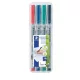 Alkoholmentes marker készlet, OHP, 0,6 mm, STAEDTLER "Lumocolor® 316 F", 4 különböző szín