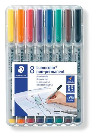 Alkoholmentes marker készlet, OHP, 0,6 mm, STAEDTLER "Lumocolor® 316", 8 különböző szín