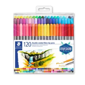 Filctoll készlet, 0,8/3,0 mm, kétvégű, STAEDTLER® "3200", 120 különböző szín