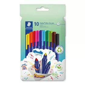 Filctoll készlet, 1 mm, STAEDTLER "Triplus 323", 10 különböző szín