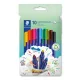 Filctoll készlet, 1 mm, STAEDTLER "Triplus 323", 10 különböző szín