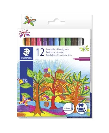 Filctoll készlet, 1 mm, STAEDTLER "325", 12 különböző szín