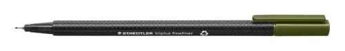 Tűfilc, 0,3 mm, STAEDTLER "Triplus 334", olivazöld