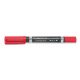 Alkoholos marker, 0,6/1,5 mm, kúpos, kétvégű, STAEDTLER "Lumocolor® duo 348", piros