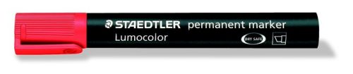 Alkoholos marker, 2-5 mm, vágott, STAEDTLER "Lumocolor® 350", piros
