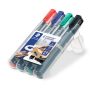 Alkoholos marker készlet, 2-5 mm, vágott, STAEDTLER "Lumocolor® 350", 4 különböző szín