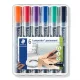 Alkoholos marker készlet, 2 mm, kúpos, STAEDTLER "Lumocolor® 352", 6 különböző szín