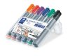Flipchart marker készlet, 2 mm, kúpos, STAEDTLER "Lumocolor 356", 6 különböző szín