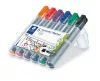 Flipchart marker készlet, 2 mm, kúpos, STAEDTLER "Lumocolor 356", 6 különböző szín
