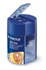 Hegyező, kétlyukú, tartályos, STAEDTLER "Noris 512 F", kék