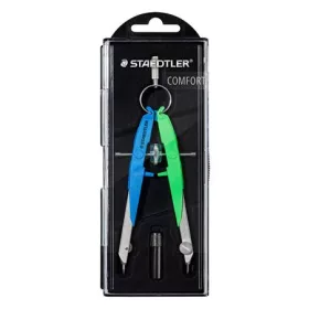   Körző készlet, precíziós, 2 darabos, STAEDTLER "Mars Comfort 556", neon kék/zöld