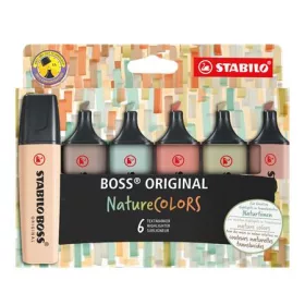   Szövegkiemelő készlet, 2-5 mm, STABILO "BOSS original NatureCOLORS", 6 különböző szín