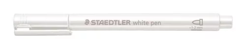 Dekormarker, 1-2 mm, kúpos, STAEDTLER "8323", fehér