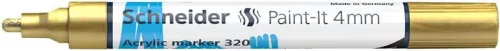 Dekormarker, akril, 4 mm, SCHNEIDER "Paint-It 320", arany