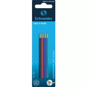 Golyóstollbetét, 0,5 mm, SCHNEIDER "Take 4", 4 különböző szín