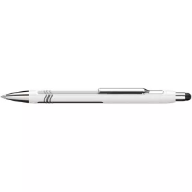  Golyóstoll, 0,7 mm, nyomógombos, érintőképernyőhöz, fehér-ezüst tolltest, SCHNEIDER "Epsilon Touch XB", kék