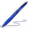 Golyóstoll, 0,5 mm, nyomógombos, sötétkék színű tolltest, SCHNEIDER "Haptify", kék