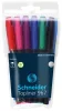 Tűfilc készlet, 0,4 mm, SCHNEIDER "Topliner 967", 6 különböző szín