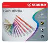 Pasztell ceruza készlet, kerek, fém doboz,  STABILO "CarbOthello", 24 különböző szín