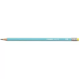 Grafitceruza radírral, HB, hatszögletű, STABILO "Pencil 160", kék