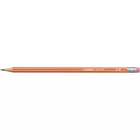 Grafitceruza radírral, HB, hatszögletű, STABILO "Pencil 160", narancs