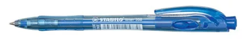 Golyóstoll, 0,38 mm, nyomógombos, STABILO "Liner 308", kék