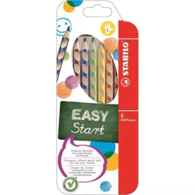  Színes ceruza készlet, háromszögletű, balkezes, STABILO "EasyColours", 6 különböző szín