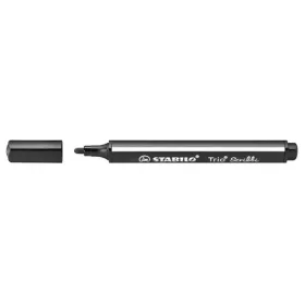 Filctoll, 1,5-2 mm, rugós hegy, STABILO "Trio Scribbi", fekete