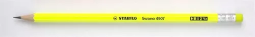 Grafitceruza radírral, HB, hatszögletű, STABILO "Swano Neon", sárga