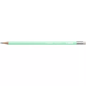Grafitceruza radírral, HB, hatszögletű, STABILO "Swano Pastel", zöld