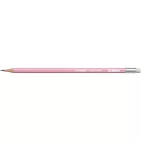 Grafitceruza radírral, HB, hatszögletű, STABILO "Swano Pastel", pink