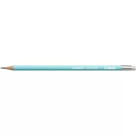 Grafitceruza radírral, HB, hatszögletű, STABILO "Swano Pastel", kék