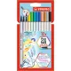 Ecsetirón készlet, STABILO "Pen 68 brush", 12 különböző szín