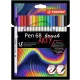 Ecsetirón készlet, STABILO "Pen 68 brush ARTY", 18 különböző szín
