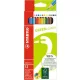 Színes ceruza készlet, hatszögletű, STABILO "GreenColors", 12 különböző szín