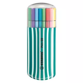   Filctoll készlet, 1 mm, türkiz tok, STABILO "Pen 68 Zebrui", 20 különböző szín