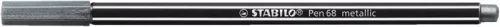Filctoll, 1,4 mm, STABILO "Pen 68 metallic", ezüst