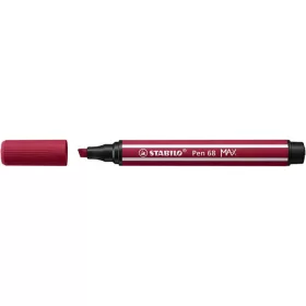 Filctoll, 1-5 mm, vágott hegy, STABILO "Pen 68 MAX", bordó
