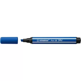 Filctoll, 1-5 mm, vágott hegy, STABILO "Pen 68 MAX", ultramarinkék